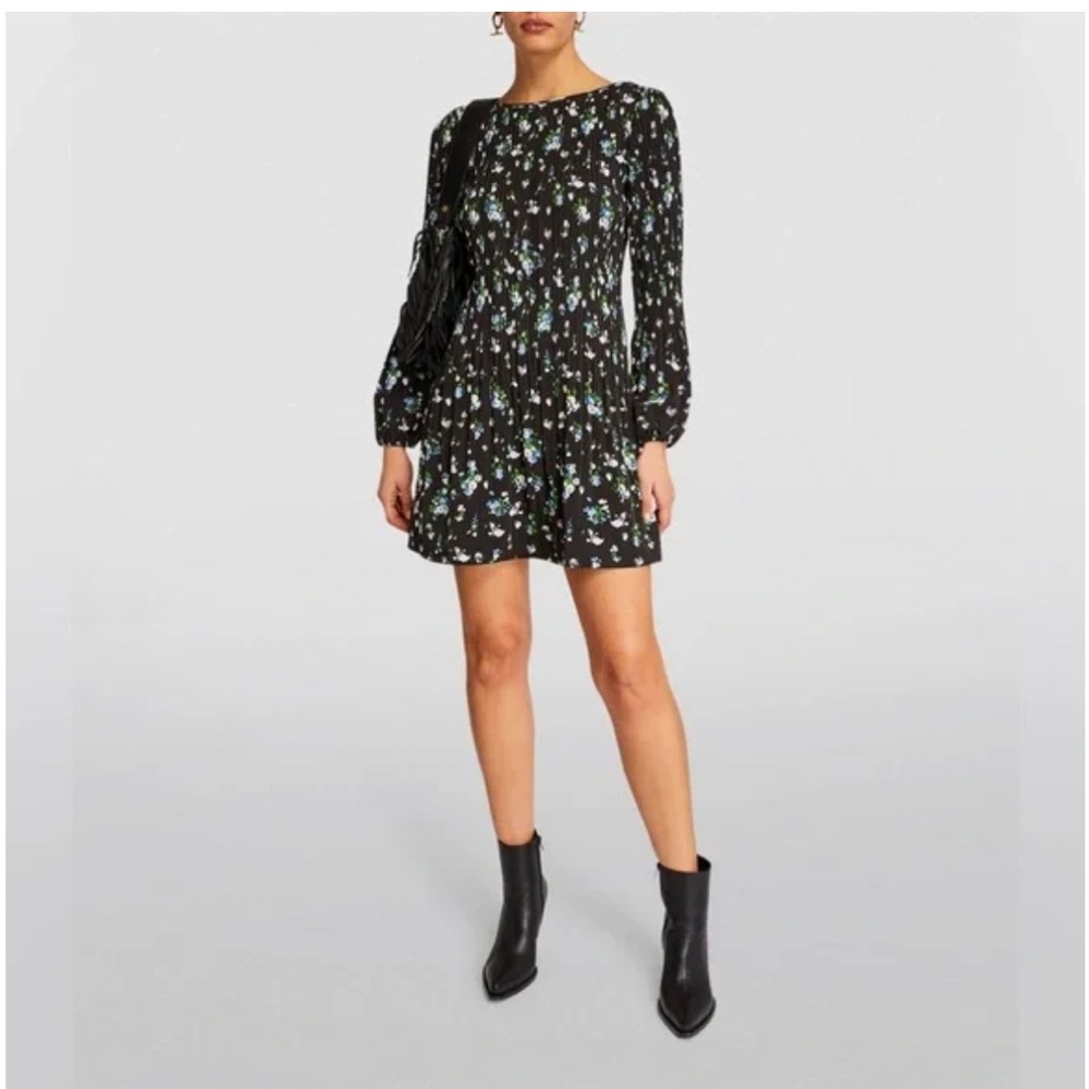 MAJE Pleated Rockineta Mini Dress